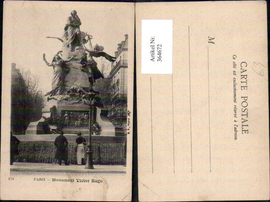 364672,Statue Paris Monument Victor Hugo