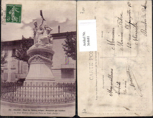 364681,Statue Orange Place du Theatre Antique Monument par Injalbert