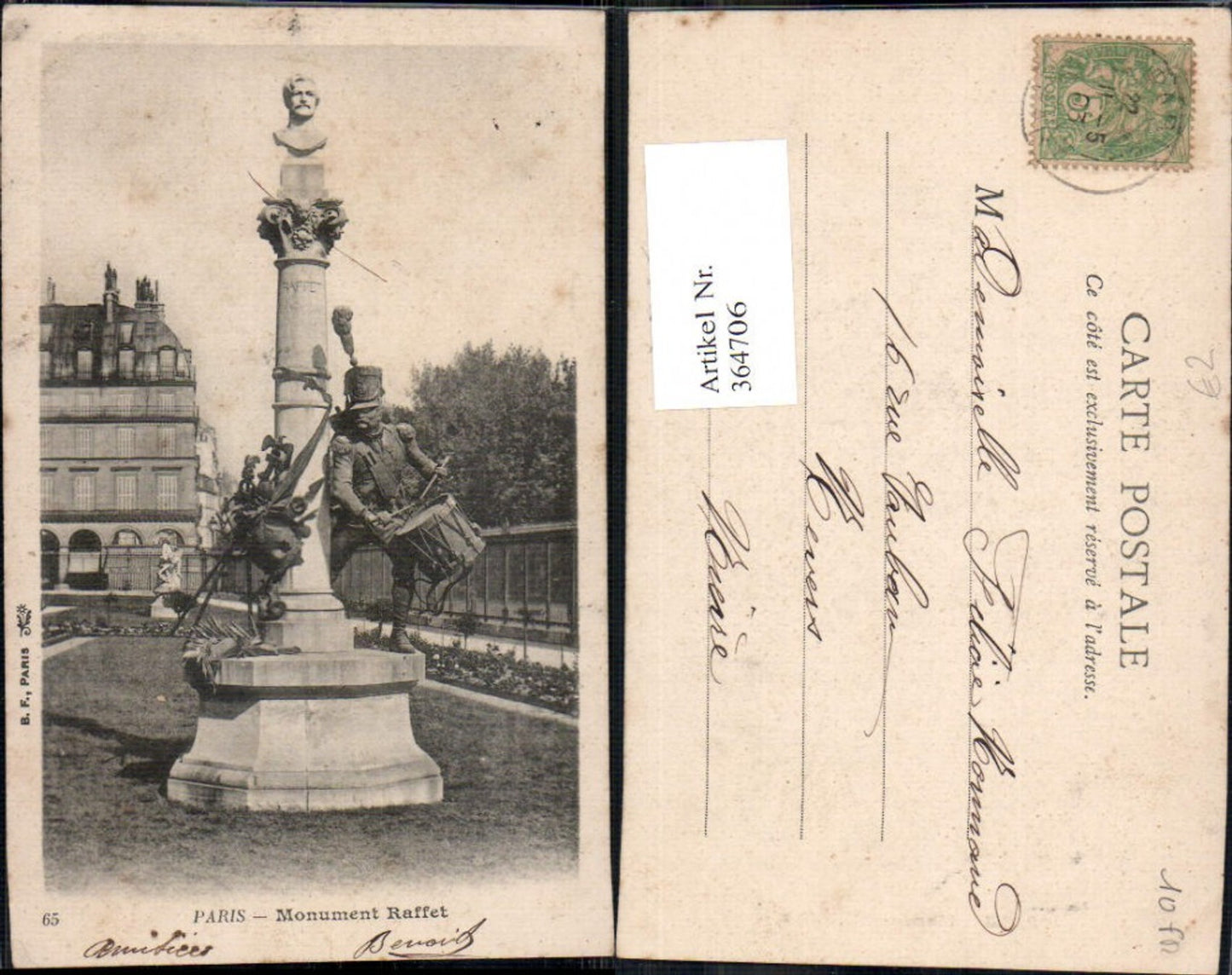 364706,Statue Paris Monument Raffet Denkmal