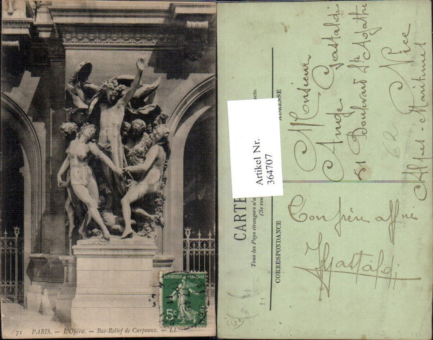 364707,Statue Paris L Opera Bas-Relief de Carpeaux