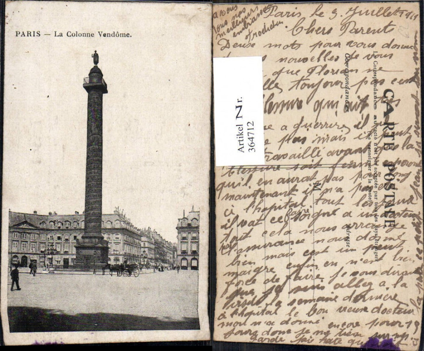 364712,Statue Paris La Colonne Vendome Säule Monument