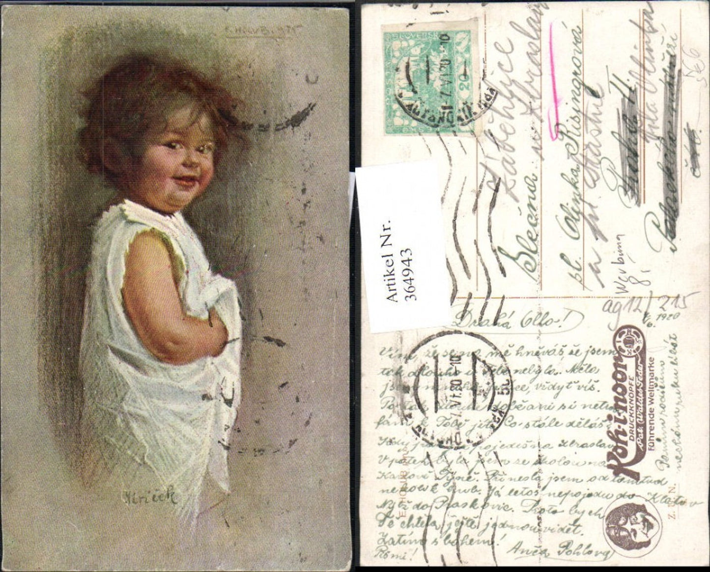 364943,Künstler Ak E. Holub Kind Portrait Stempel Kohimoor Drückknöpfe Reklame