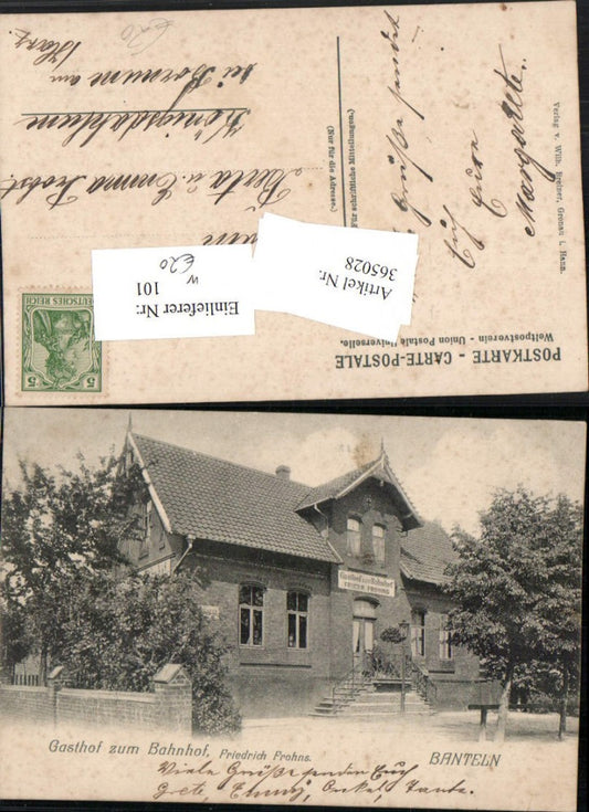 365028,Banteln Gasthof zum Bahnhof Friedrich Frohns