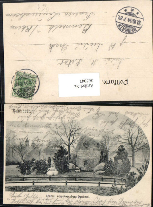 365047,Hannover General von Rosenberg-Denkmal