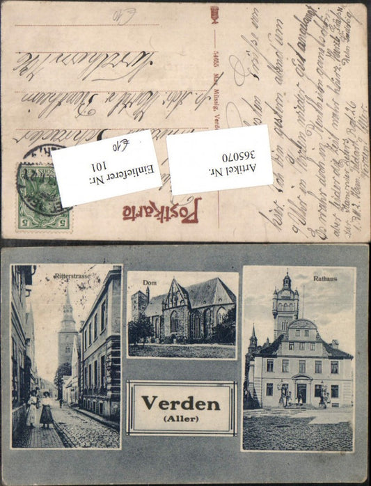 365070,Verden an d. Aller Rathaus Dom Kirche Ritterstraße Mehrbildkarte