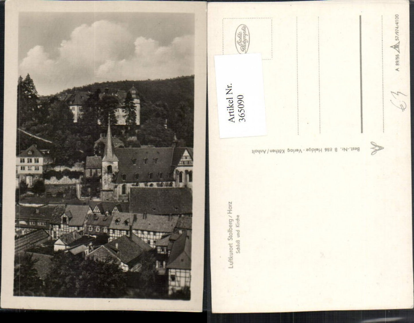 365090,Stolberg im Harz Teilansicht Schloss u. Kirche