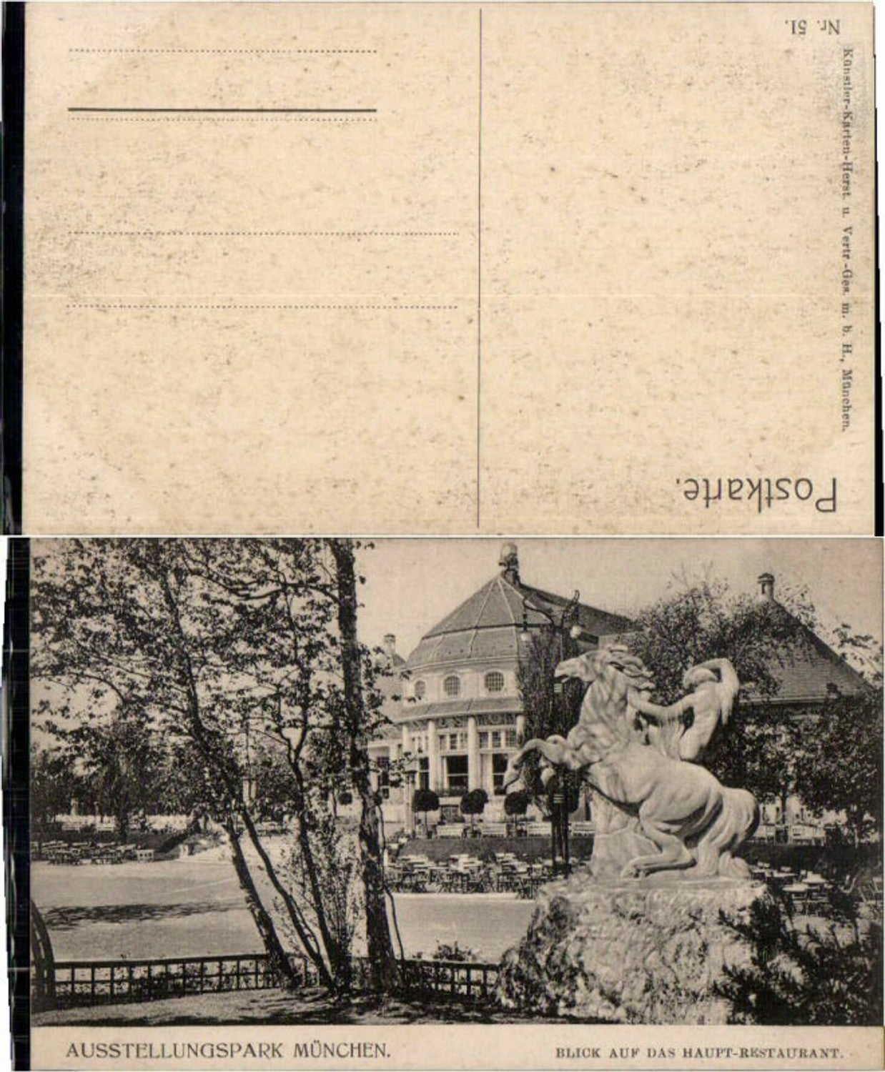 63845,München Ausstellungspark Restaurant mit Gastgarten 1907