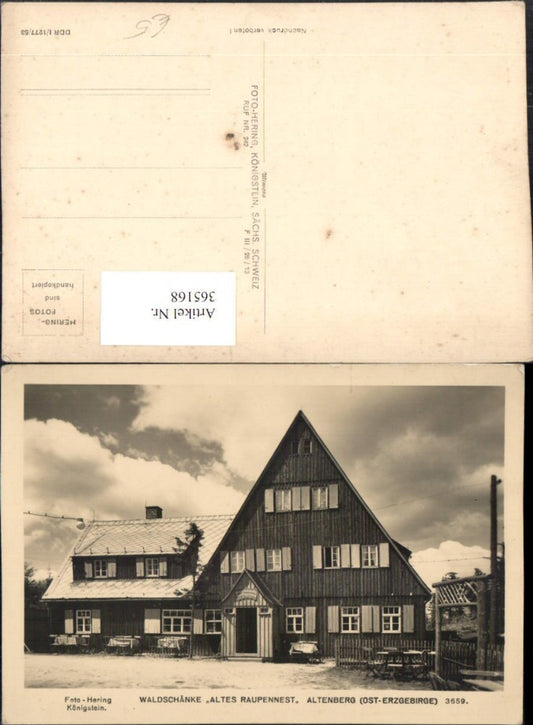 365168,Altenberg im Erzgebirge Waldschänke Altes Raupennest
