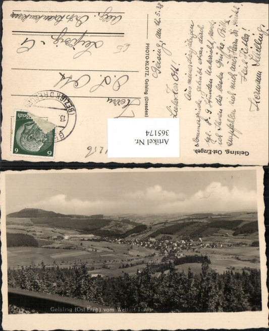 365174,Geising im Erzgebirge Totale vom Wettins-Turm