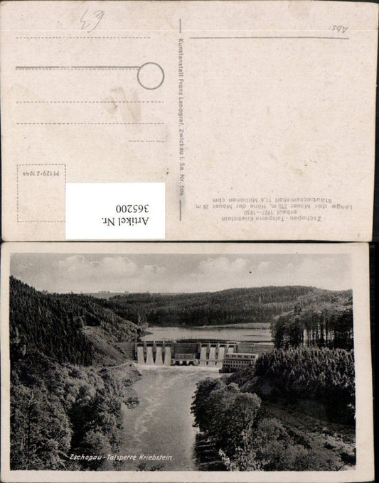 365200,Zschopau Talsperre Kriebstein Damm Kraftwerk