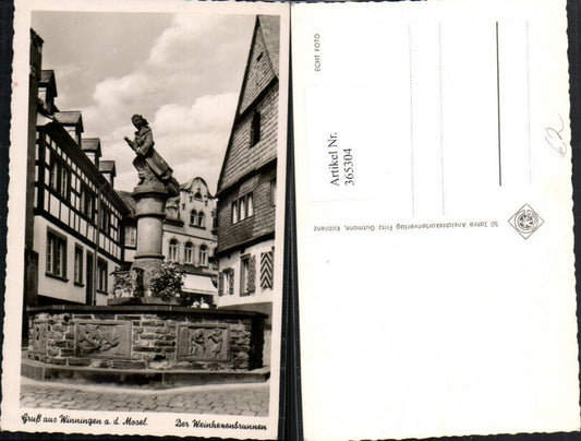 365304,Gruß aus Winningen an d. Mosel Weinhexenbrunnen Brunnen