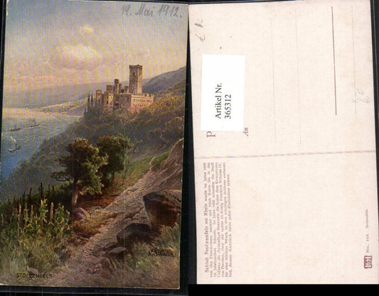 365312,Künstler AK N. Astudin Koblenz Schloss Stolzenfels am Rhein