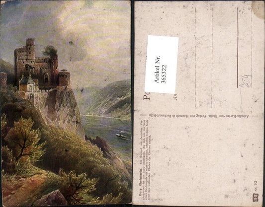 365322,Künstler AK Astudin Burg Rheinstein b. Trechtingshausen