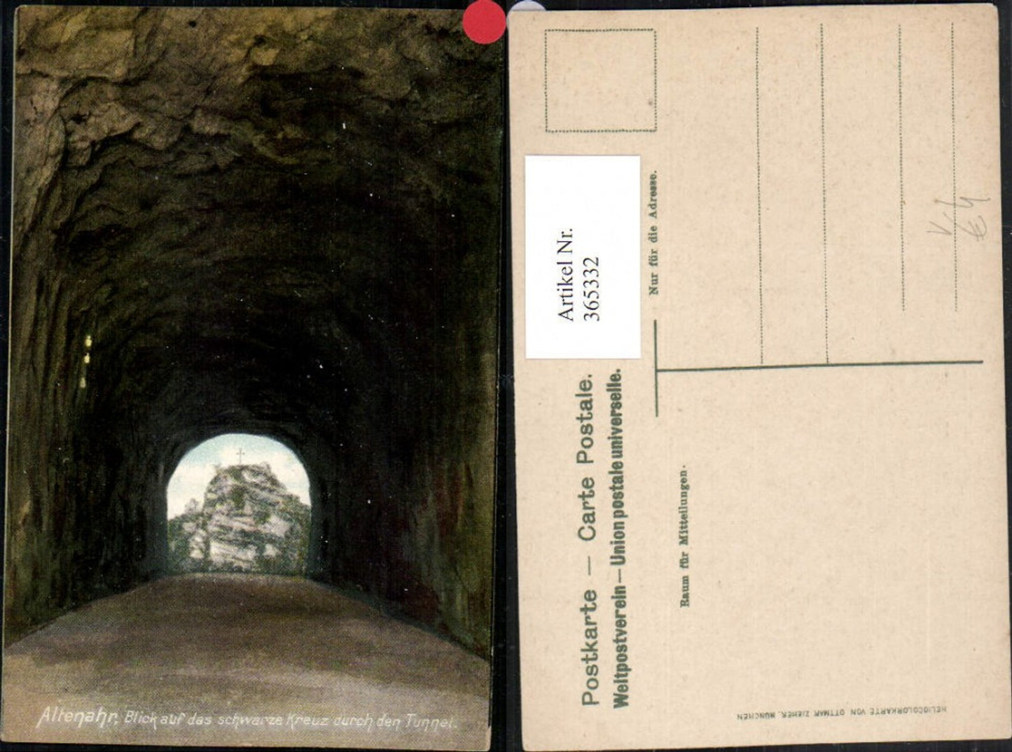 365332,Altenahr Blick auf das schwarze Kreuz durch den Tunnel pub Ottmar Zieher