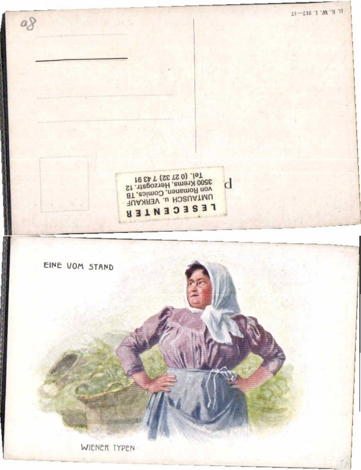 64013,Karikatur Wiener Typen Eine v. Stand B.K.W.I 917-17