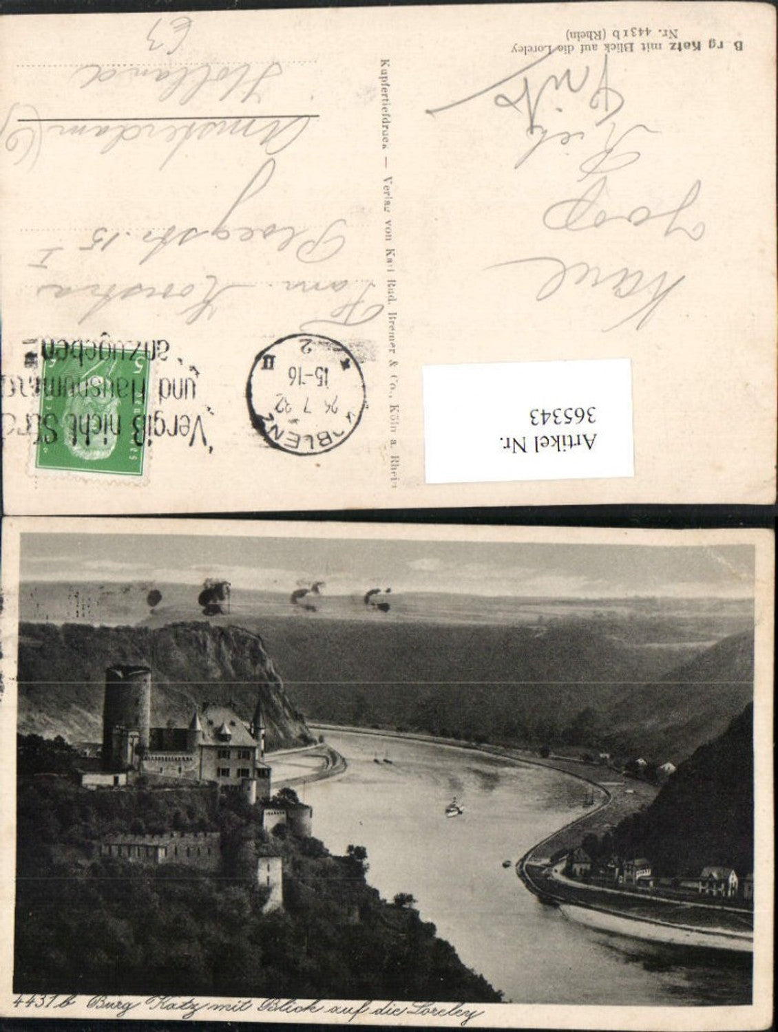 365343,Burg Katz b. St. Goarshausen m. Blick auf die Loreley