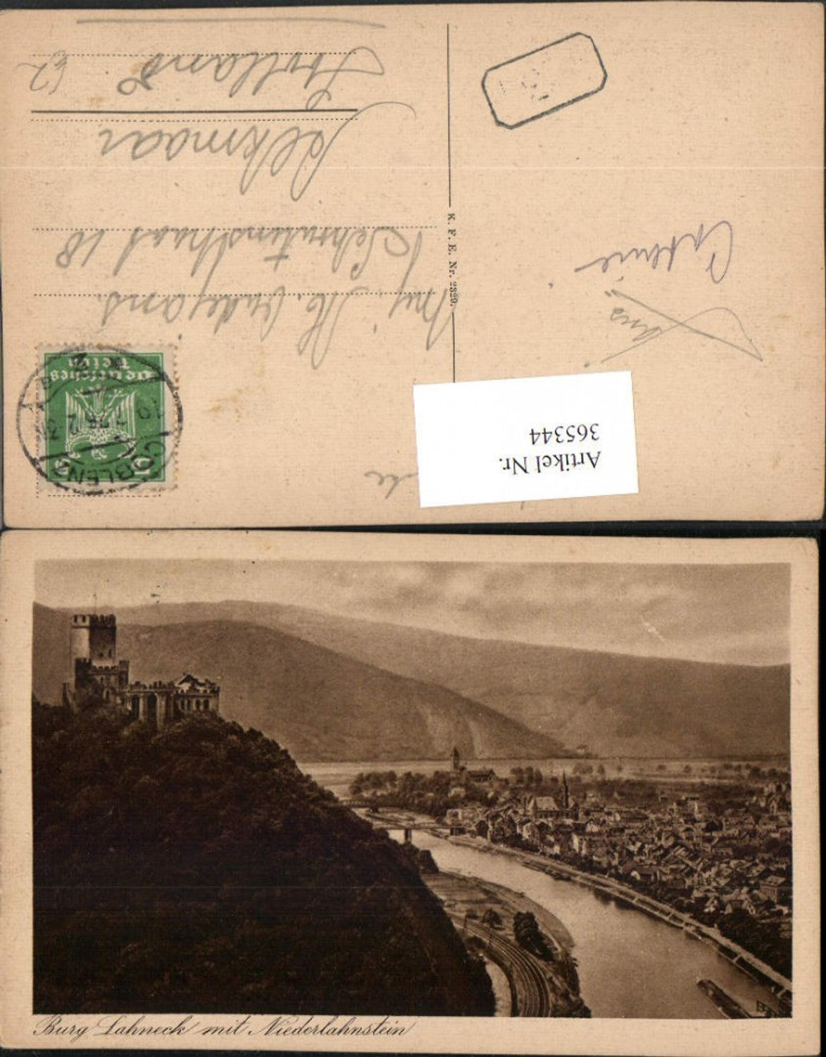 365344,Burg Lahneck m. Niederlahnstein Totale