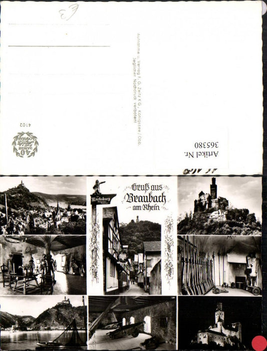 365380,Braubach am Rhein Totale Marksburg Burg Mehrbildkarte