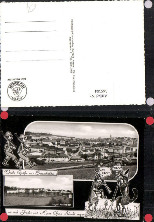 365384,Baumholder Totale Lager Aulenbach Soldaten Fuchs Hase Gewehr Mehrbildkarte