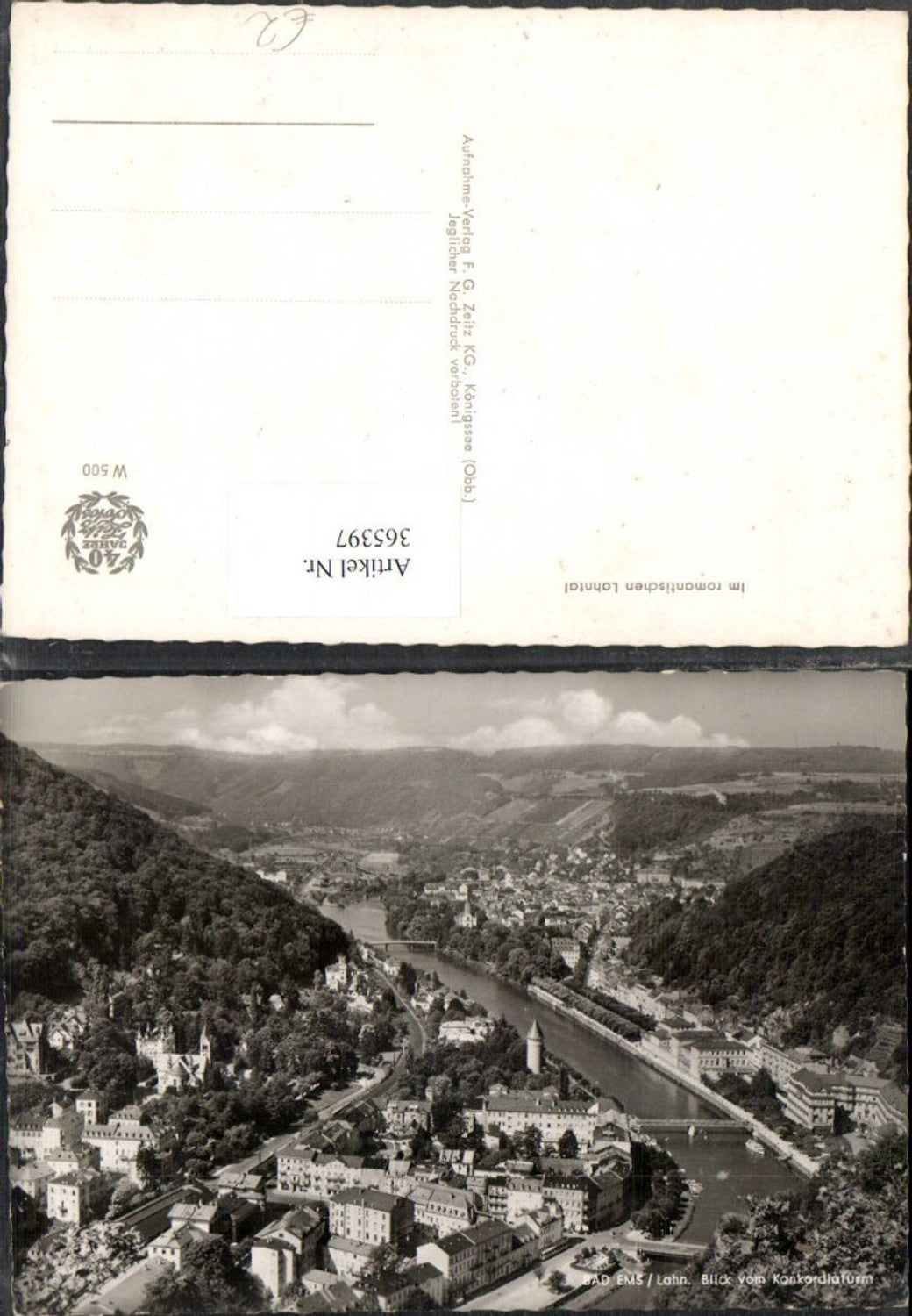 365397,Bad Ems an d. Lahn Totale vom Konkordiaturm