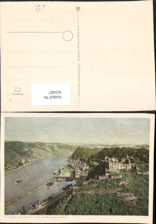 365407,St. Goar am Rhein Totale m. Burg Rheinfels