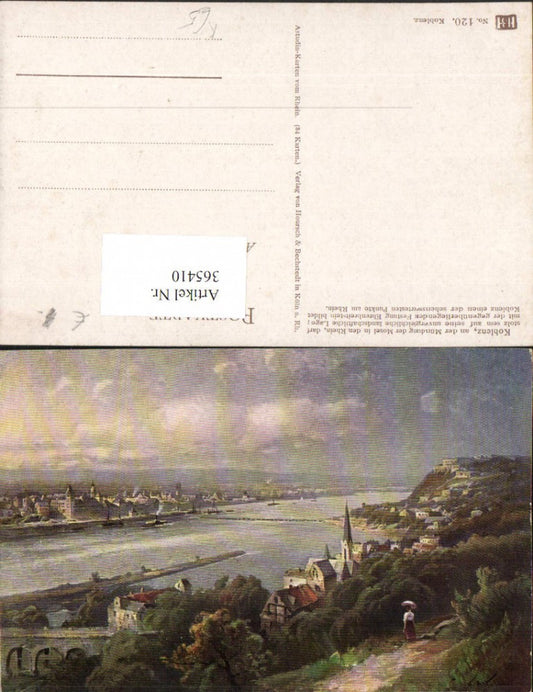 365410,Künstler AK N. Astudin Koblenz am Rhein Teilansicht m. Festung Ehrenbreitstein