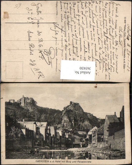365430,Oberstein an d. Nahe Teilansicht m. Burg u. Felsenkirche