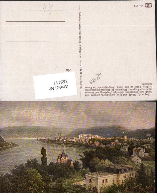365447,Künstler AK N. Astudin Boppard am Rhein Totale