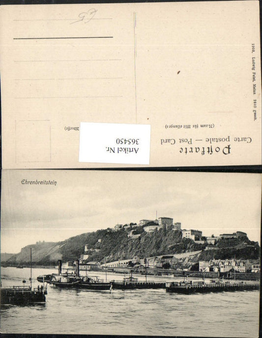 365450,Koblenz Festung Ehrenbreitstein Dampfer