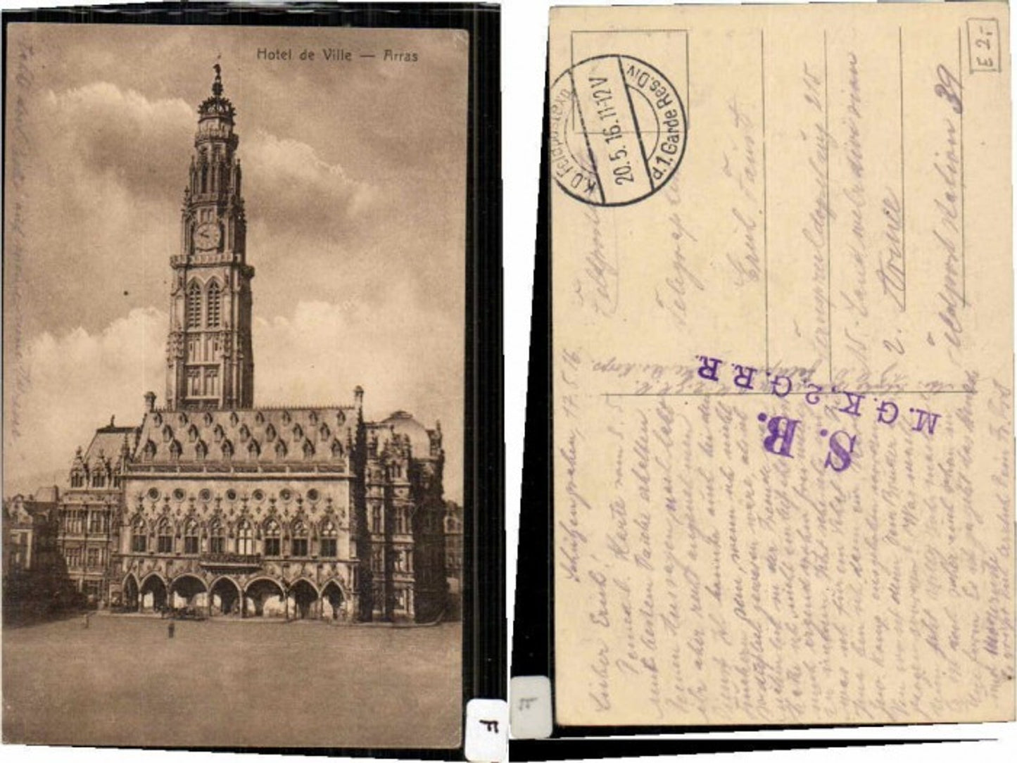 64155,Arras Hotel de Ville 1916