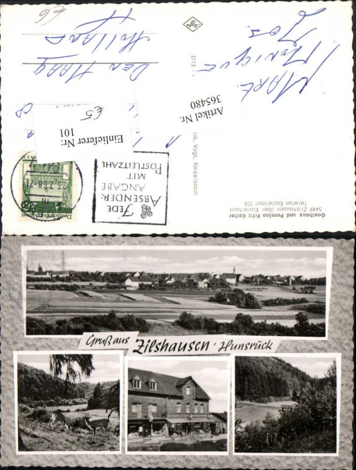 365480,Zilshausen Totale Gasthaus Fritz Ketter Rehe Mehrbildkarte
