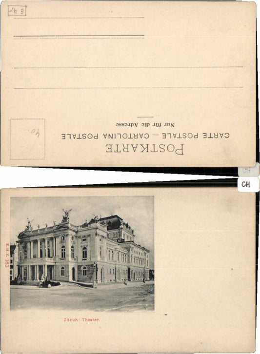 64173,Zürich Theater um 1900 Strassenansicht