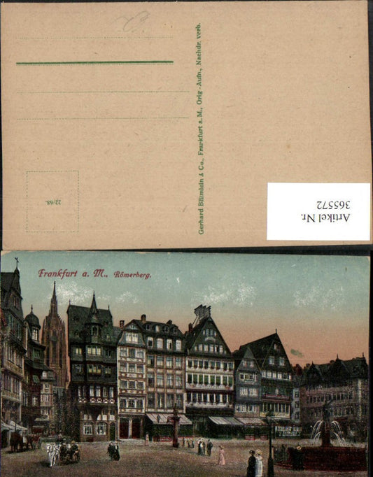 365572,Frankfurt am Main Römerberg Geschäfte Brunnen