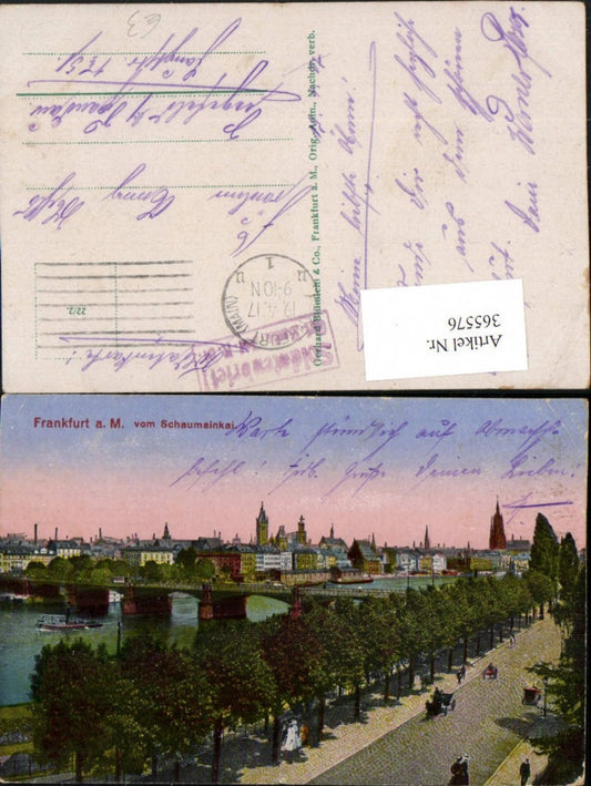 365576,Frankfurt am Main Teilansicht vom Schaumainkai Brücke