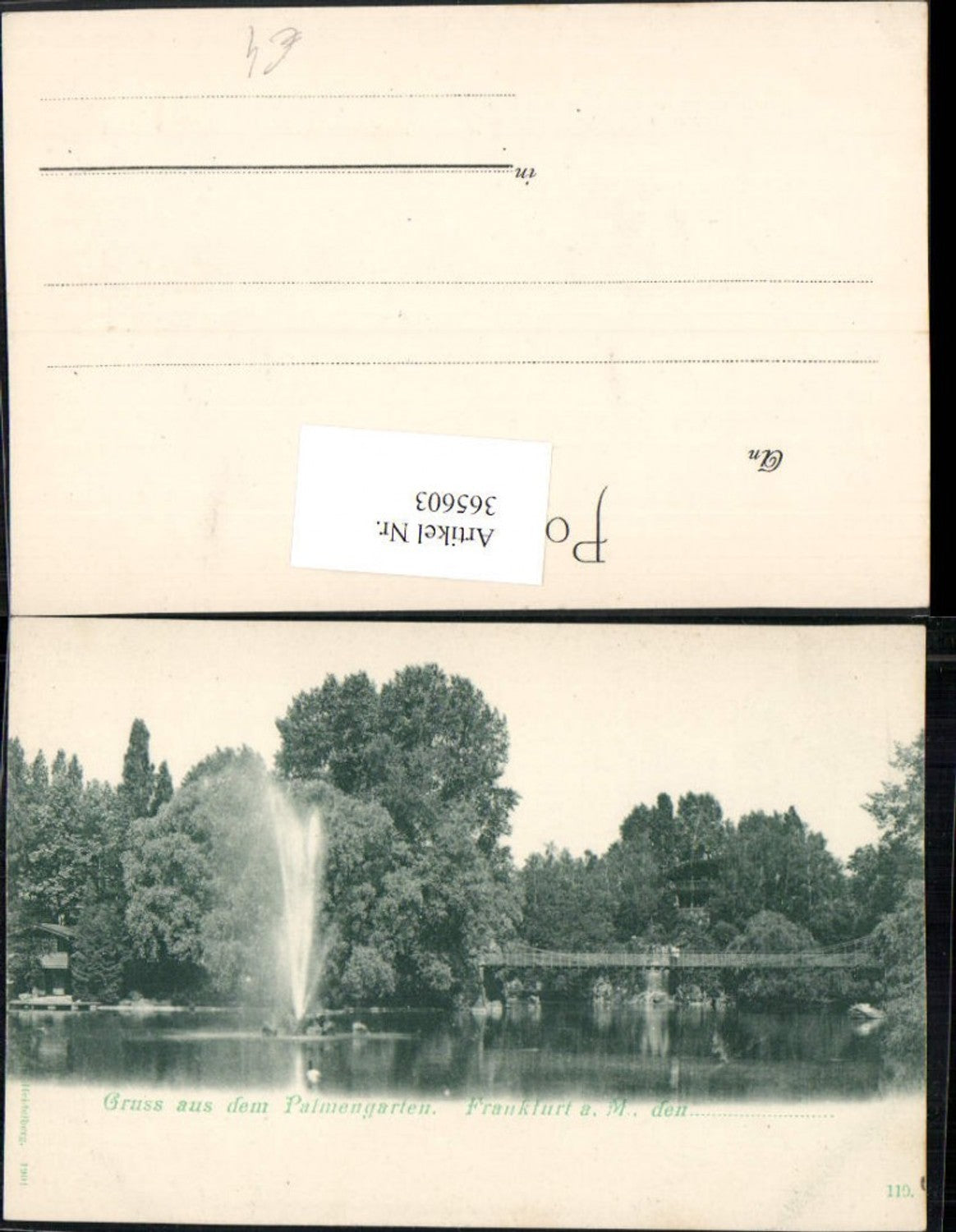 365603,Frankfurt am Main Gruß aus dem Palmengarten Fontäne