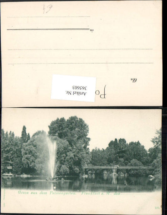 365603,Frankfurt am Main Gruß aus dem Palmengarten Fontäne