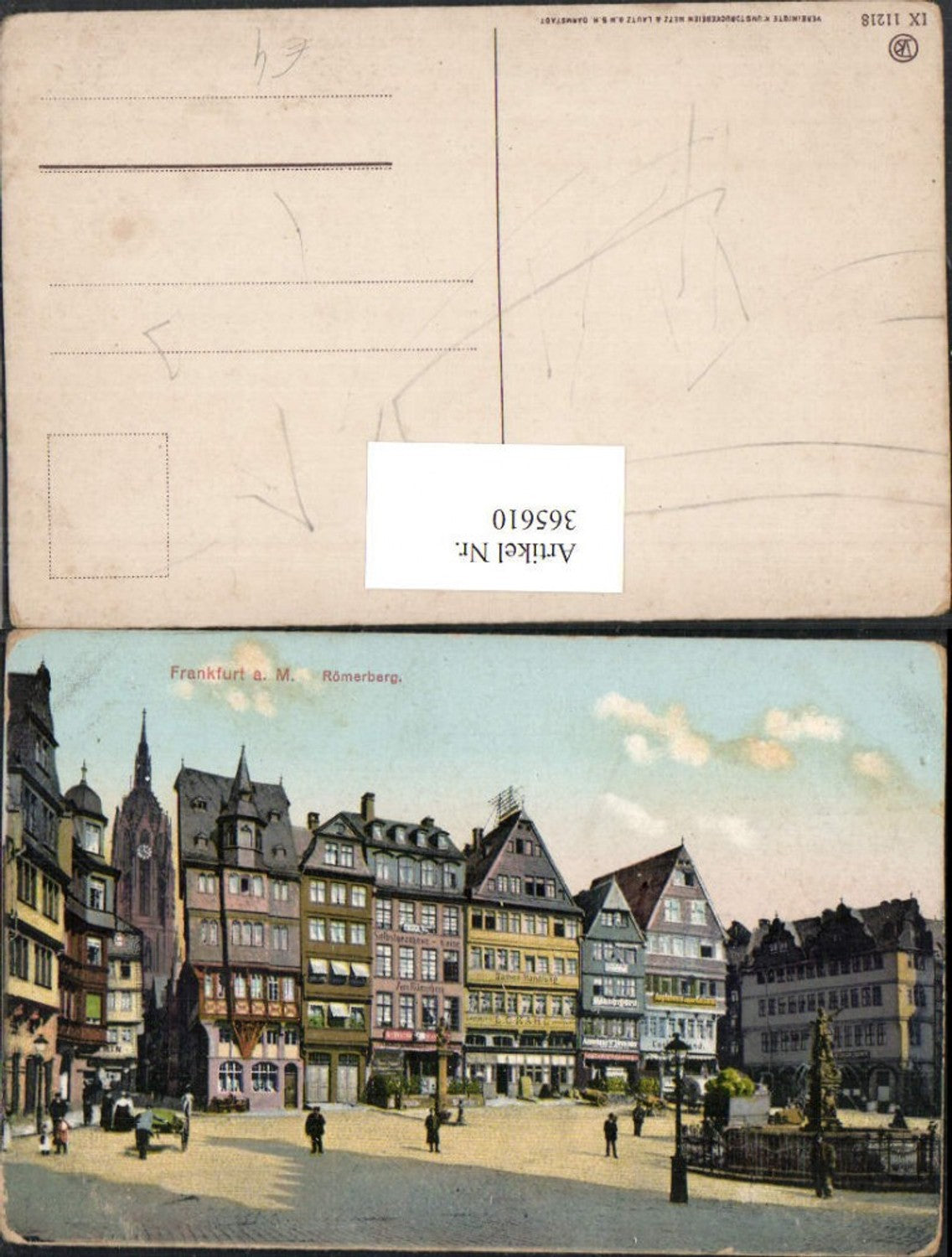 365610,Frankfurt am Main Römerberg Brunnen Geschäfte