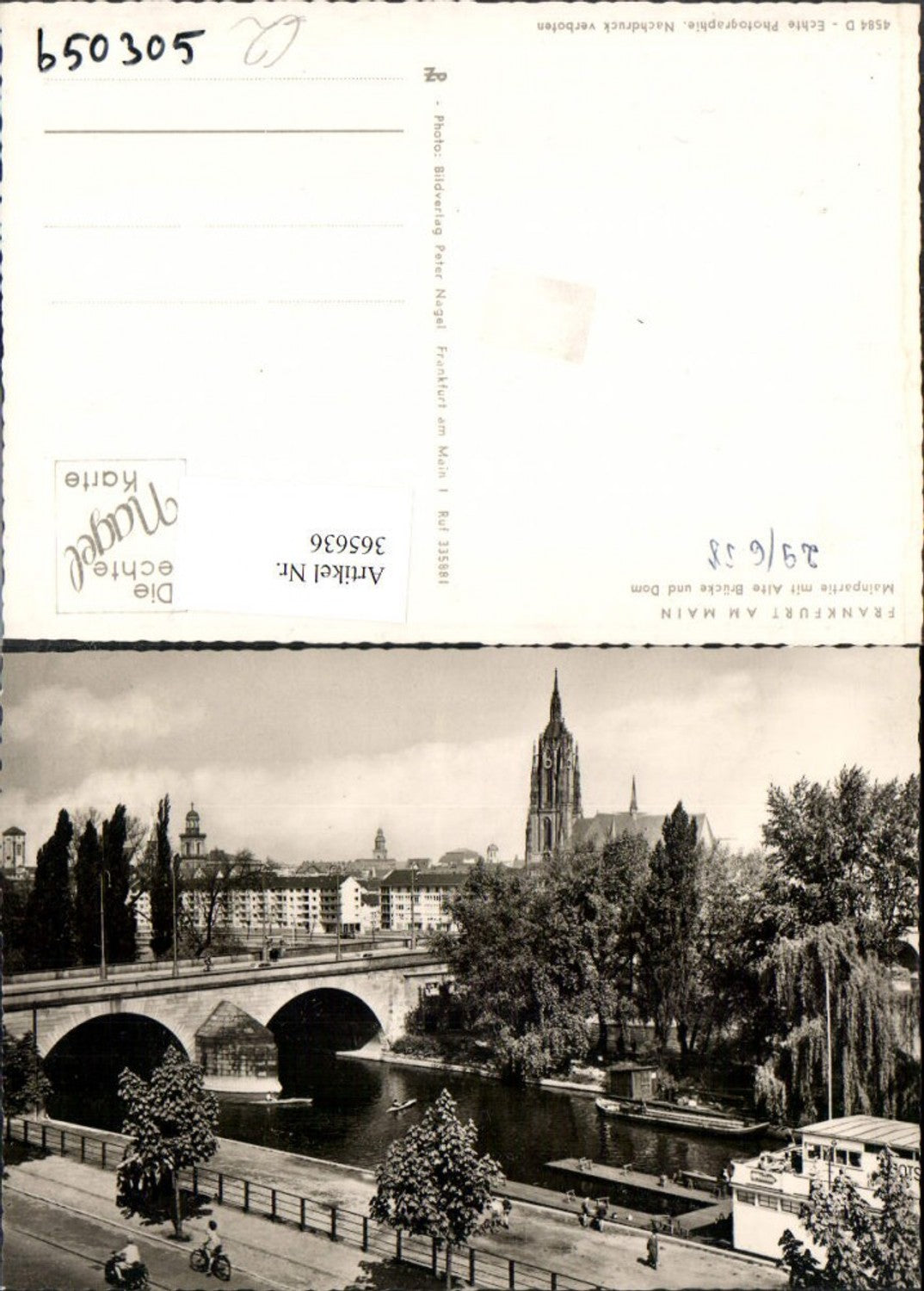 365636,Frankfurt am Main Mainpartie m. Alte Brücke u. Dom