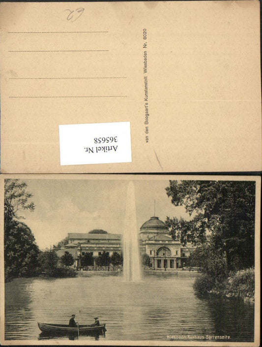 365658,Wiesbaden Kurhaus Kurpark Fontäne Ruderboot