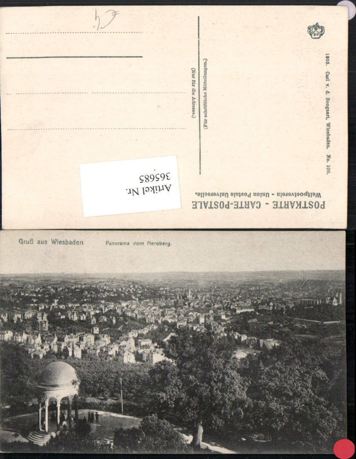 365685,Gruß aus Wiesbaden Totale Panorama vom Neroberg Tempel