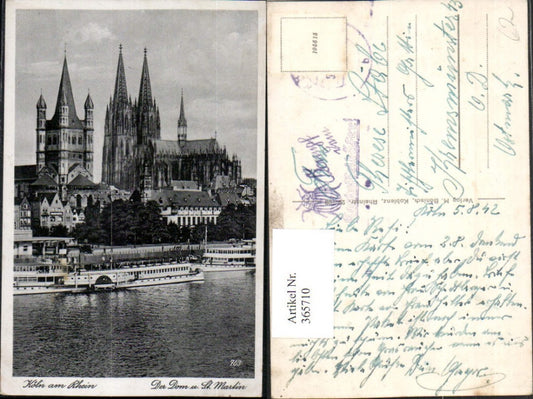 365710,Köln am Rhein Dom u. St. Martin Kirche Dampfer