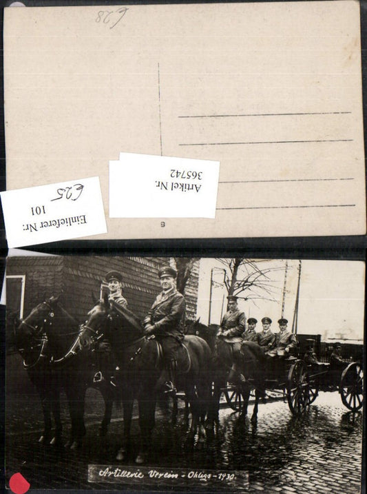365742,Foto AK Solingen Ohligs Artillerie Verein 1930 Kutsche Pferde