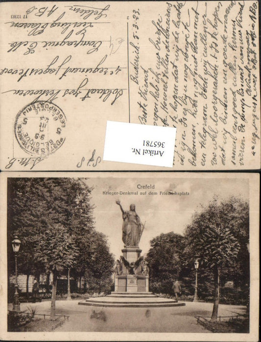 365781,Crefeld Krefeld Krieger-Denkmal auf dem Friedrichsplatz