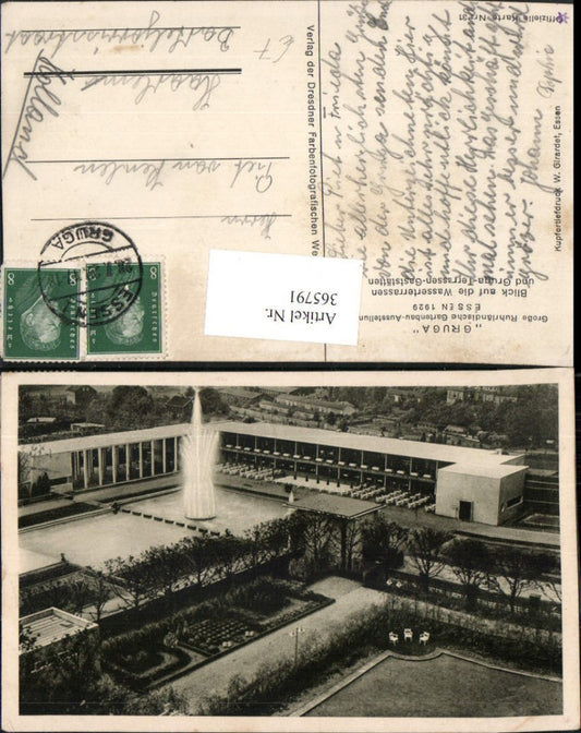 365791,Essen Gruga Gartenbau-Ausstellung 1929 Blick auf die Wasserterrassen