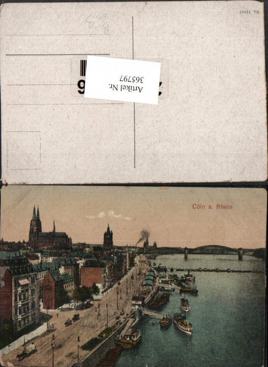 365797,Köln am Rhein Teilansicht Landungsplatz Boote
