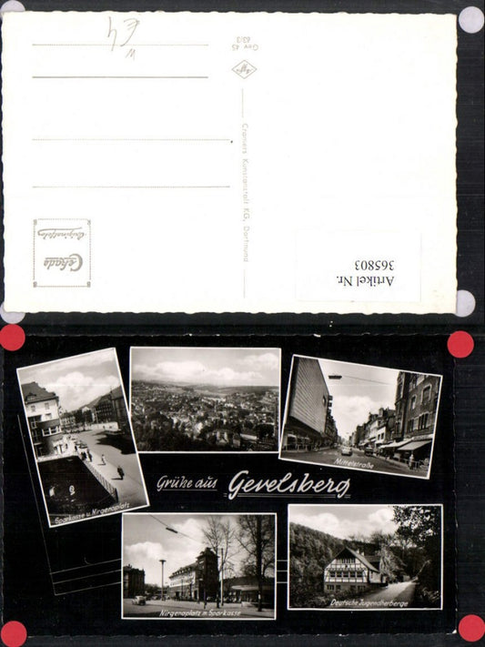 365803,Gevelsberg Totale Sparkasse Nirgenaplatz Jugendherberge Mittelstraße Mehrbildkarte