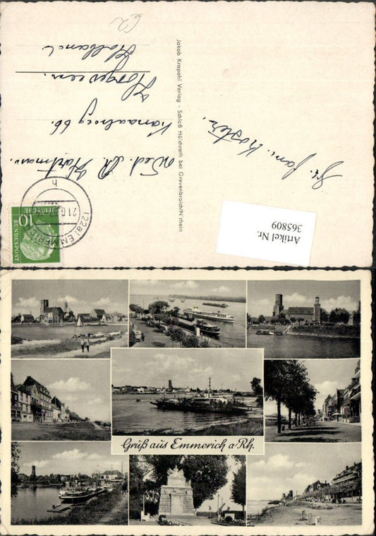 365809,Emmerich am Rhein Teilansicht Kirche Schiffe Monument Mehrbildkarte