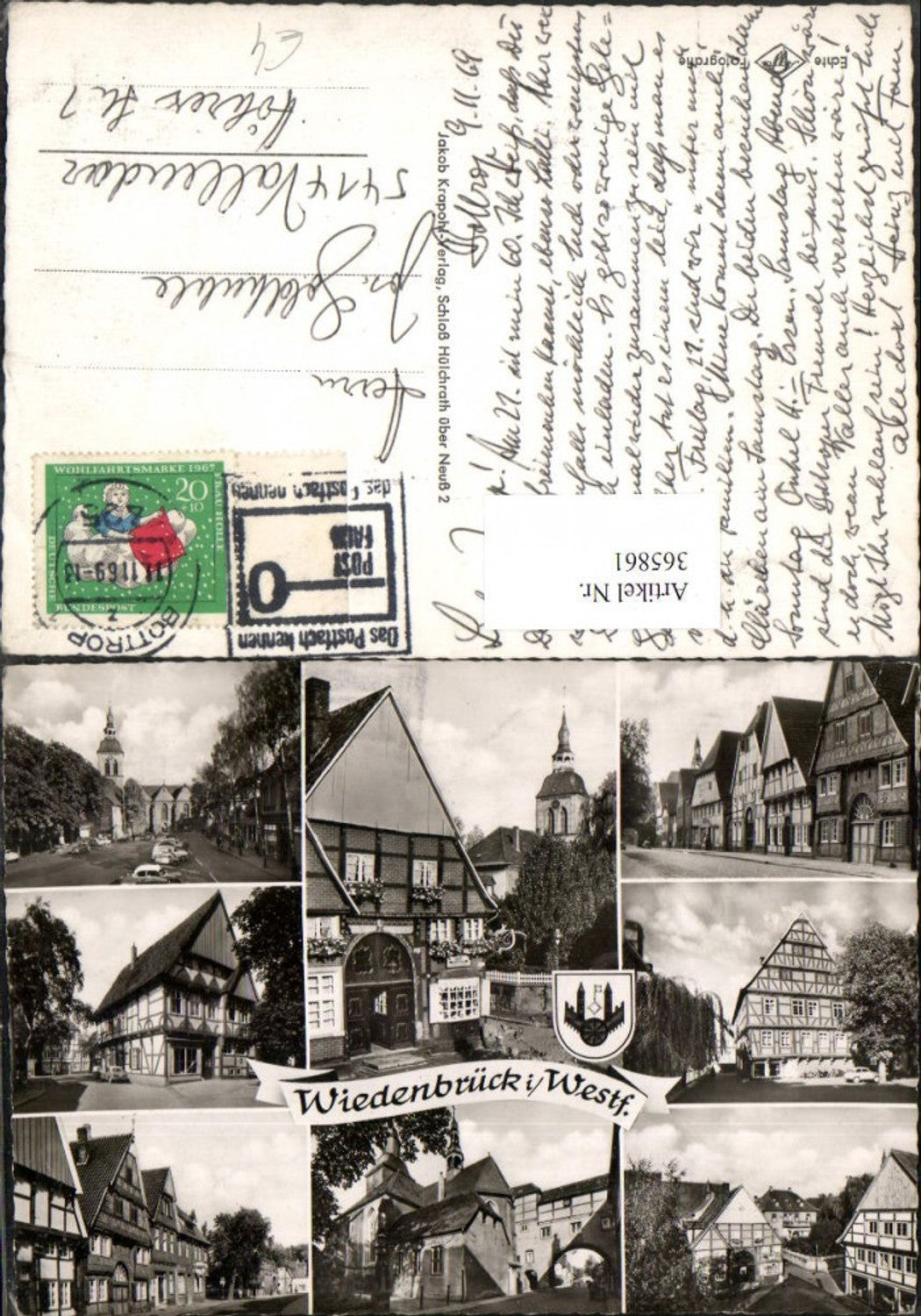 365861,Wiedenbrück Kirche Tor Häuser Mehrbildkarte