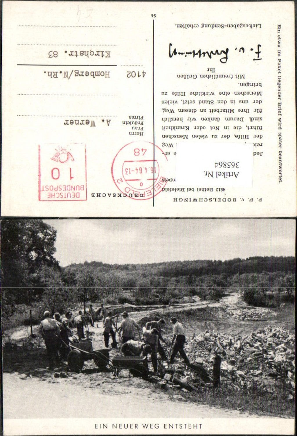 365864,Bethel b. Bielefeld Ein neuer Weg entsteht Bauarbeiter