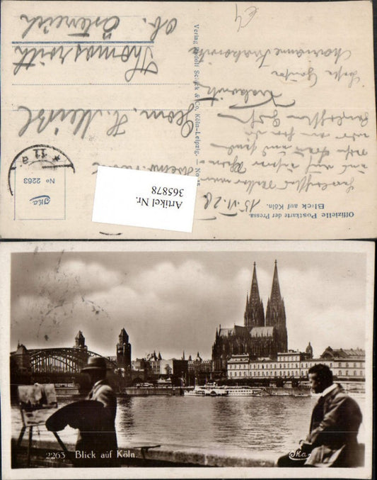 365878,Blick auf Köln am Rhein Teilansicht Dom Kirche Brücke Maler Künstler